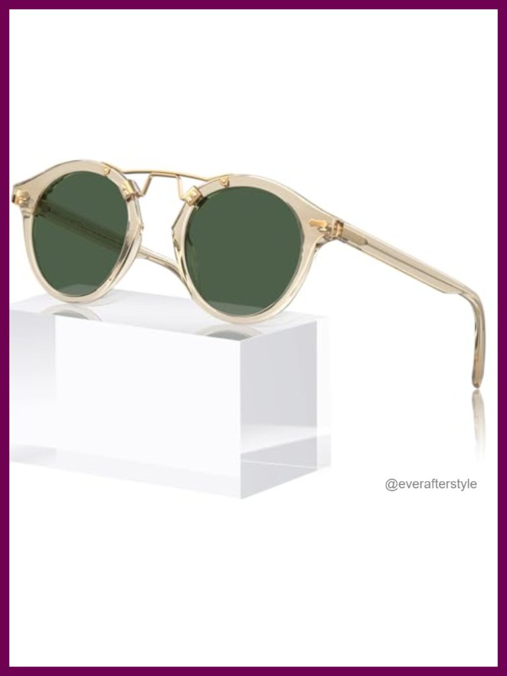 Retro Round Polarized Sunglasses Acetate Full Frame UV Protection